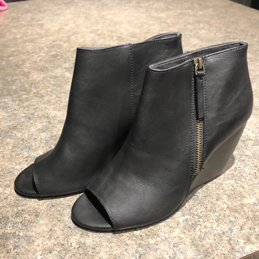 Peep Toe Wedge Booties